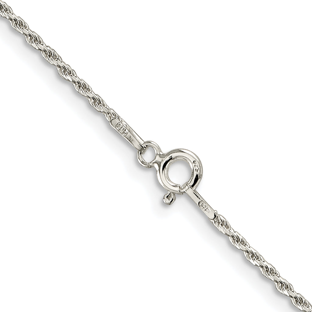 Sterling Silver 1.5mm Diamond-Cut Rope Chain Anklet