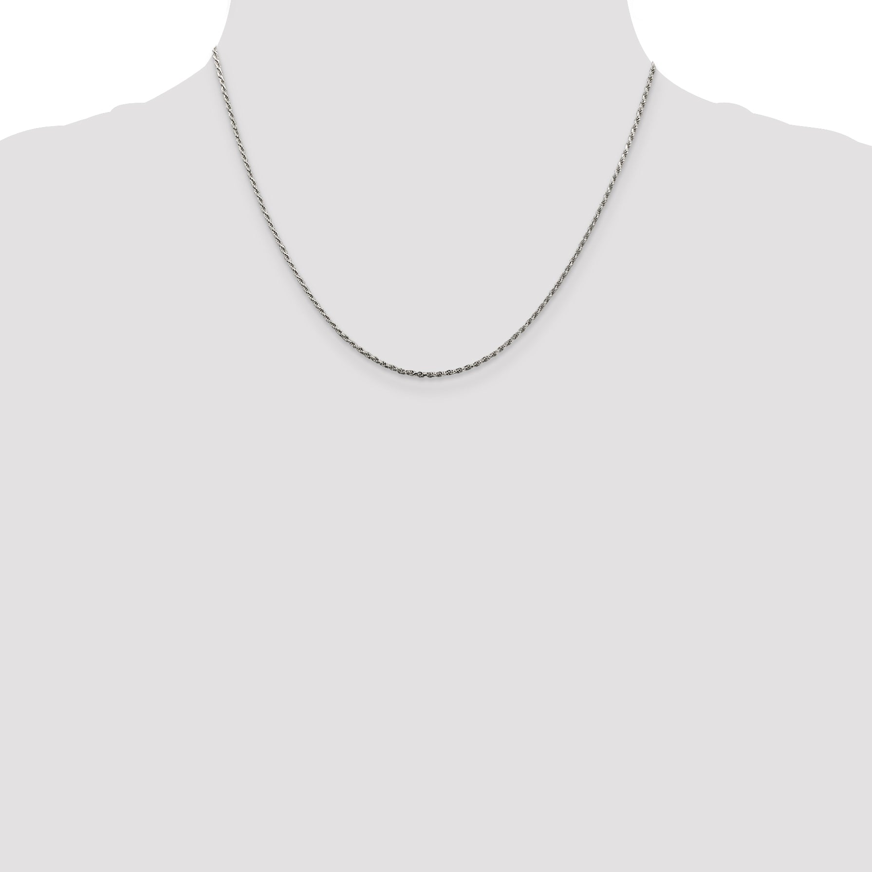Sterling Silver 1.5mm Diamond-Cut Rope Chain w/ ext.