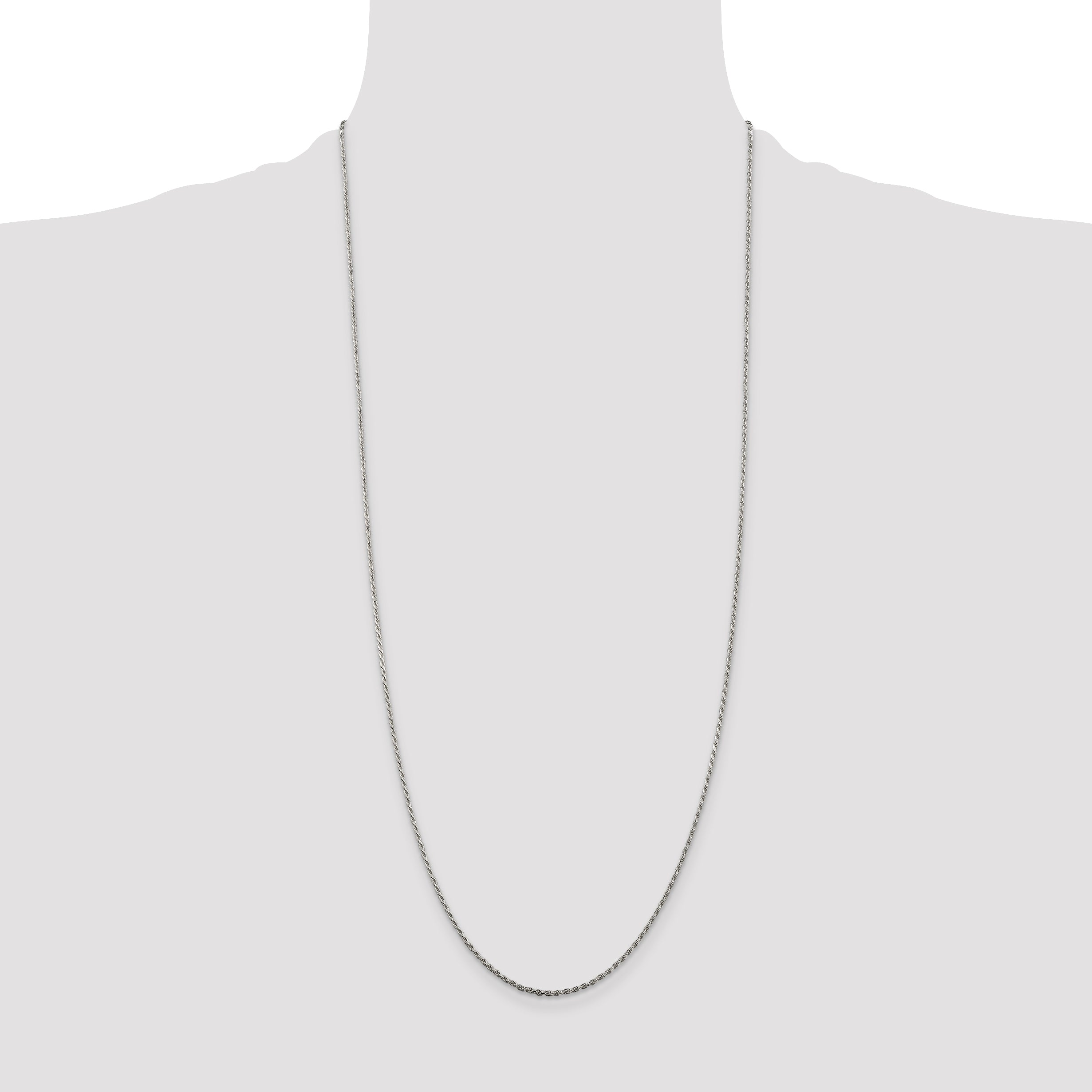 Sterling Silver 1.5mm Diamond-Cut Rope Chain Anklet