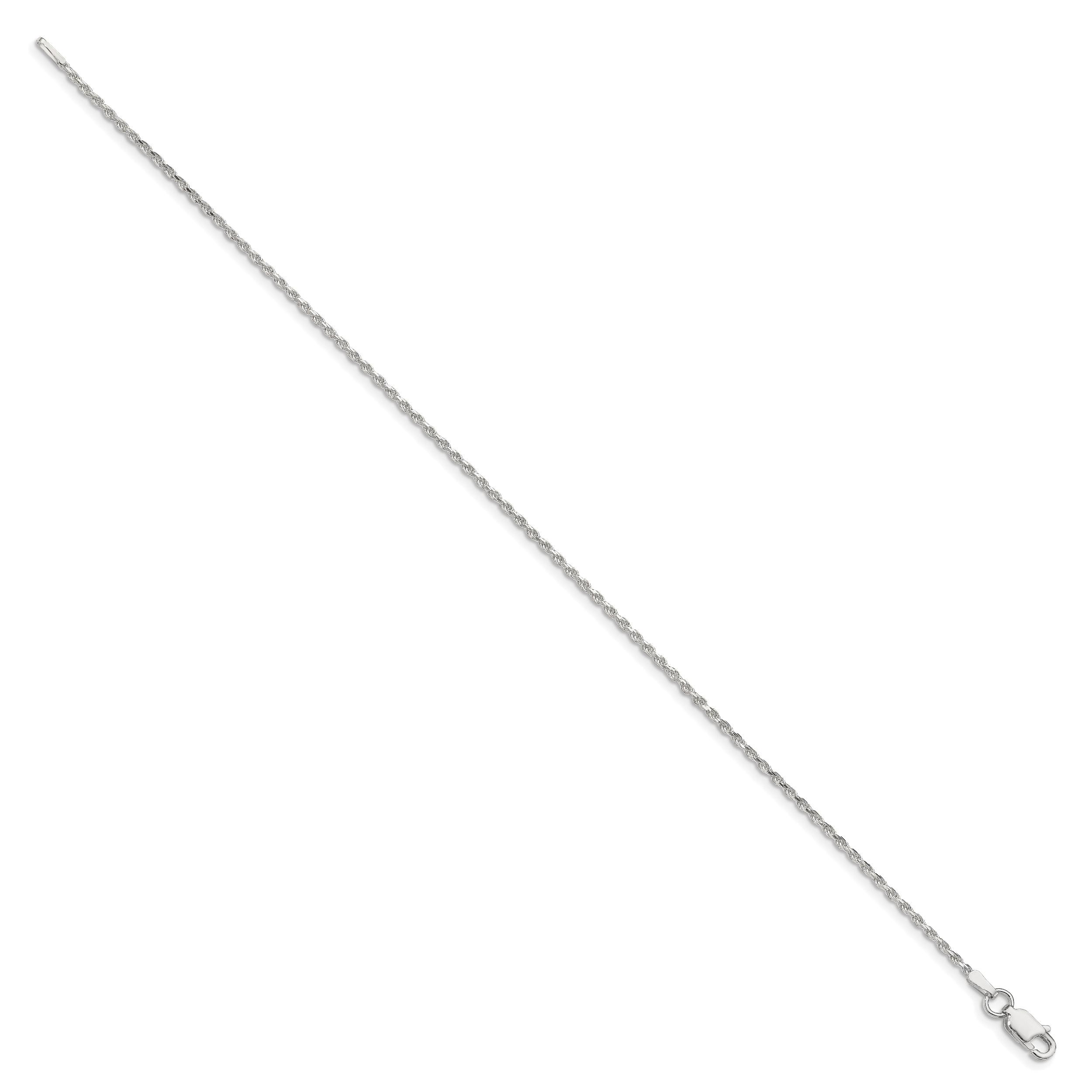 Sterling Silver 1.5mm Diamond-cut Rope Chain Secondary image
