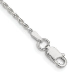 Sterling Silver 1.5mm Diamond-Cut Rope Chain Anklet