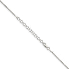 Sterling Silver 1.5mm Diamond-Cut Rope Chain w/ ext.