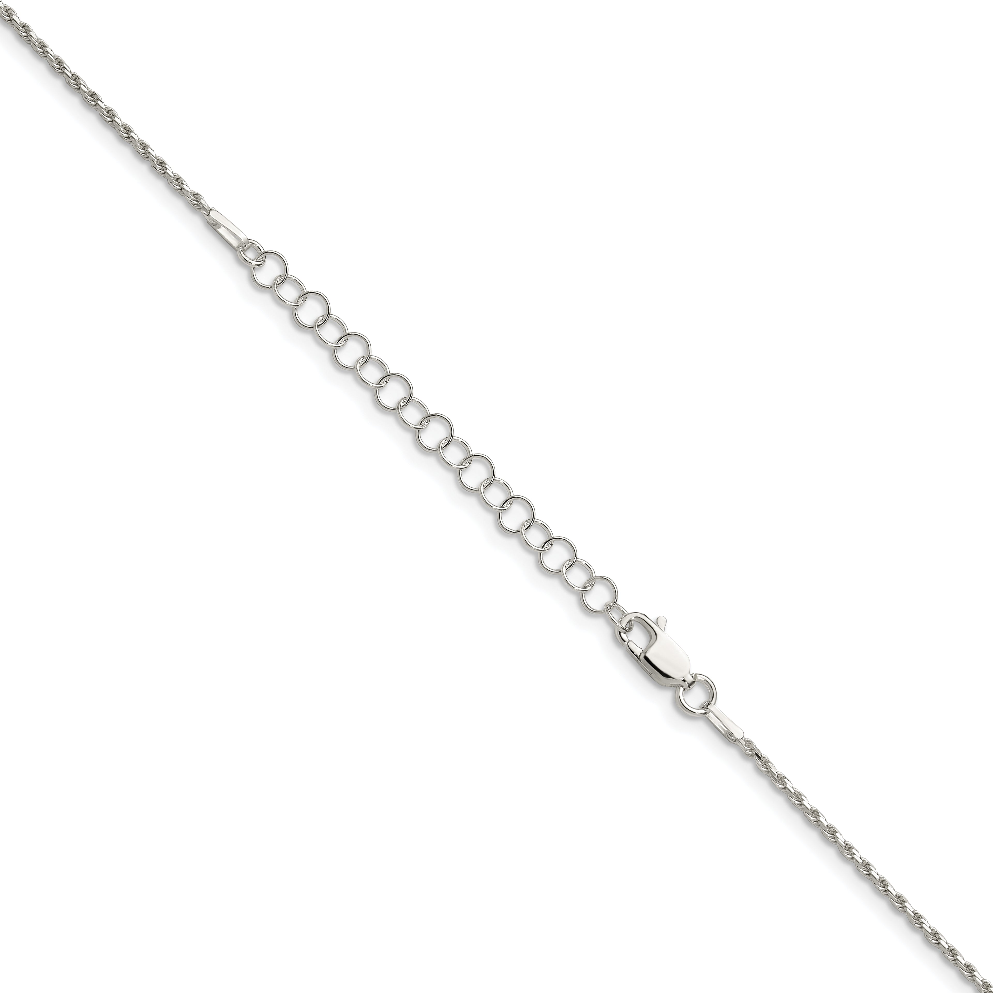 Sterling Silver 1.5mm Diamond-Cut Rope Chain w/ ext.