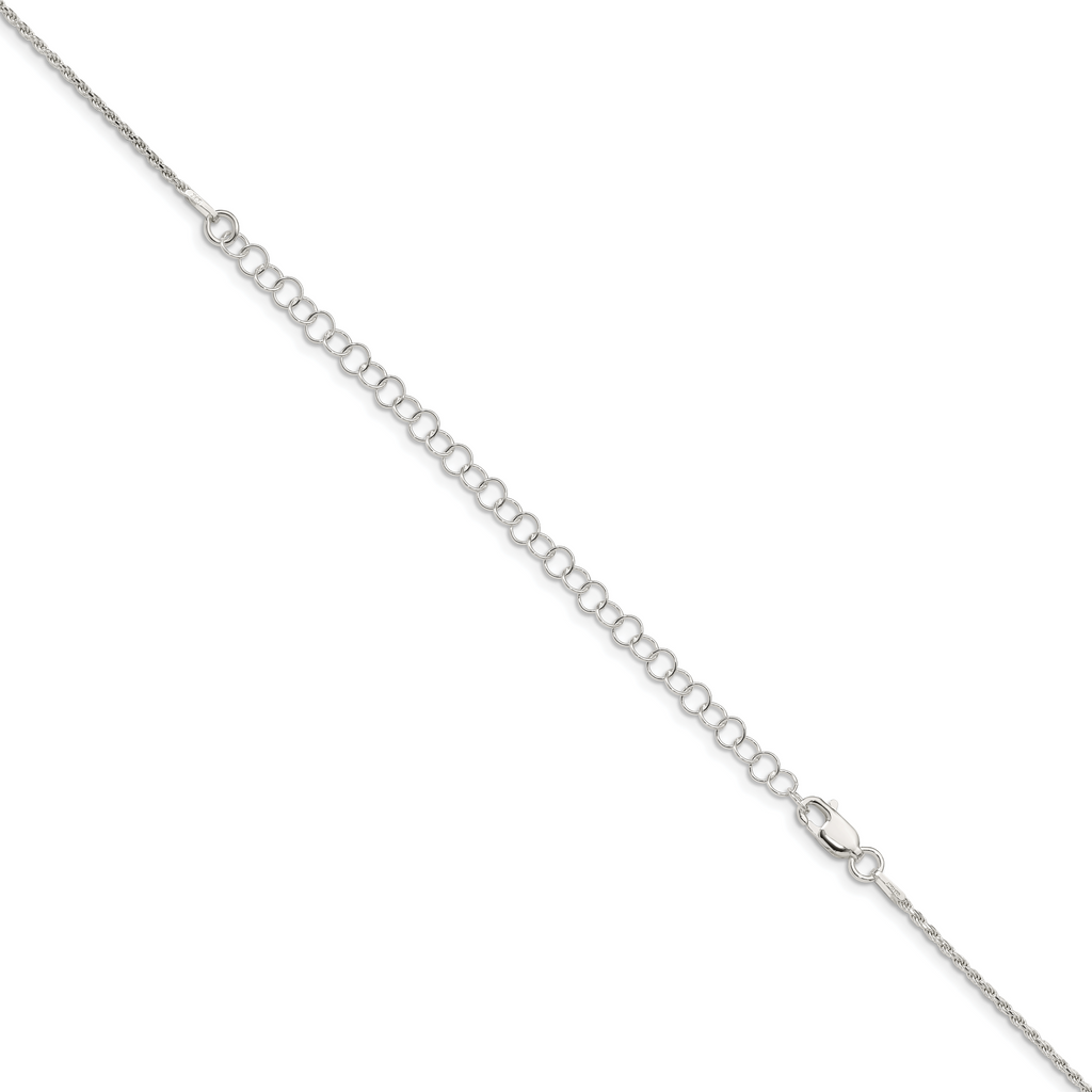 Sterling Silver 1.5mm Diamond-Cut Rope Chain w/ ext.
