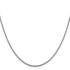 Sterling Silver Rhodium-plated 1.5mm Diamond-Cut Rope Chain