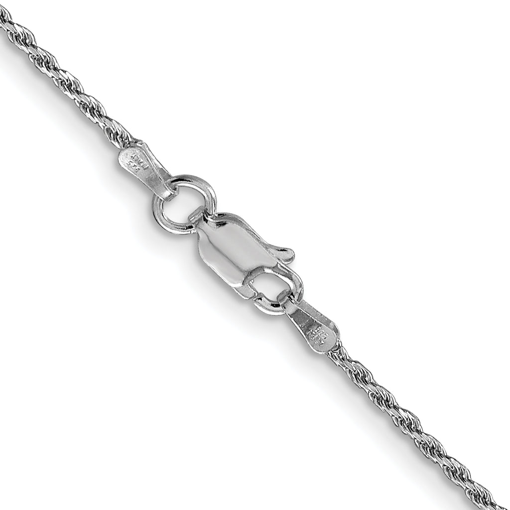 Sterling Silver Rhodium-plated 1.5mm Diamond-Cut Rope Chain