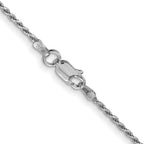 Sterling Silver Rhodium-plated 1.5mm Diamond-Cut Rope Chain