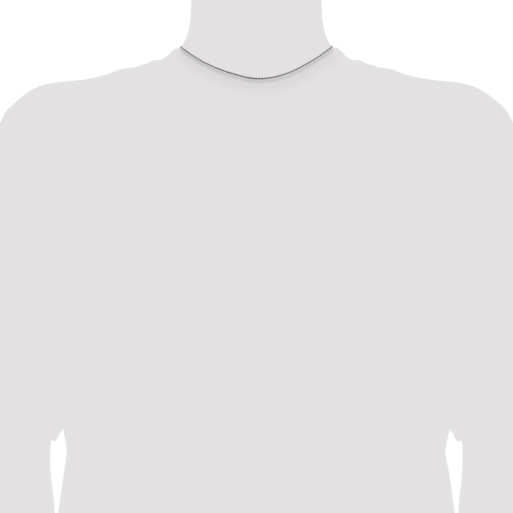 Sterling Silver Rhodium-plated 1.5mm Diamond-Cut Rope Chain