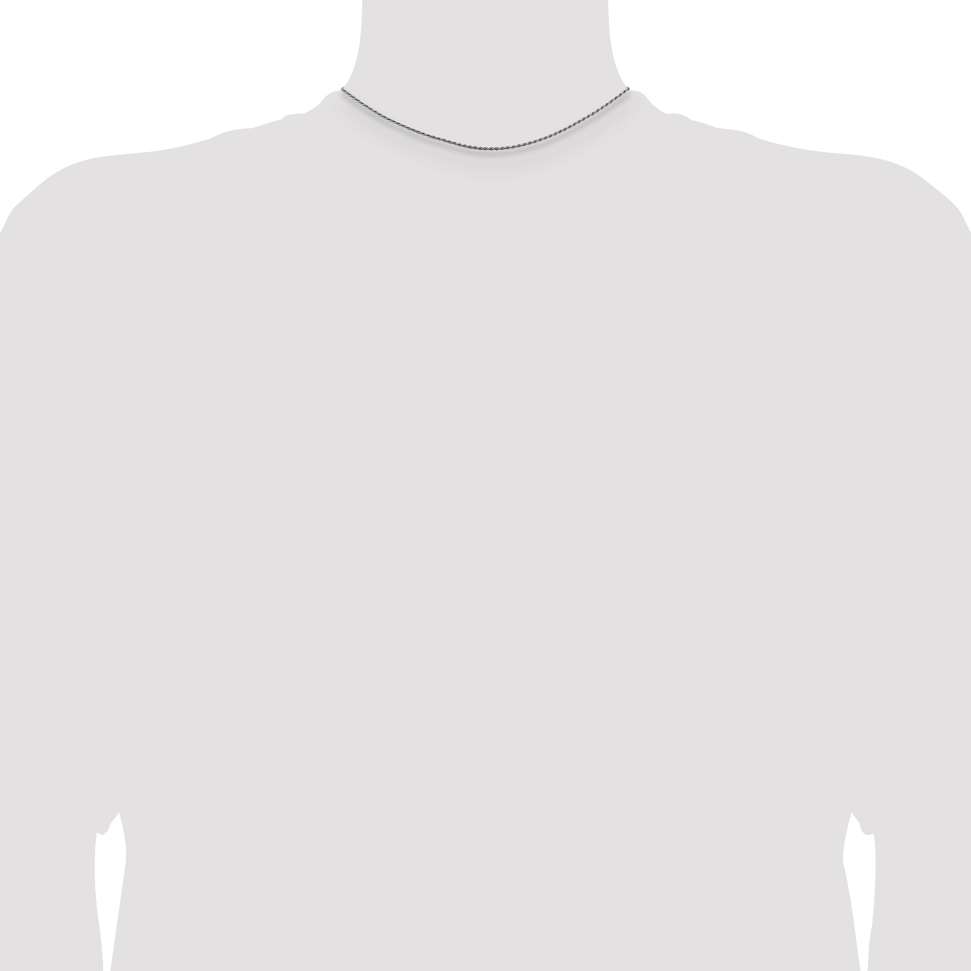 Sterling Silver Rhodium-plated 1.5mm Diamond-Cut Rope Chain