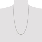 Sterling Silver Rhodium-plated 1.5mm Diamond-Cut Rope Chain