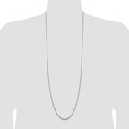 Sterling Silver Rhodium-plated 1.5mm Diamond-Cut Rope Chain