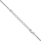 Sterling Silver Rhodium-Plated Diamond-Cut Rope Chain Necklace 1.5mm