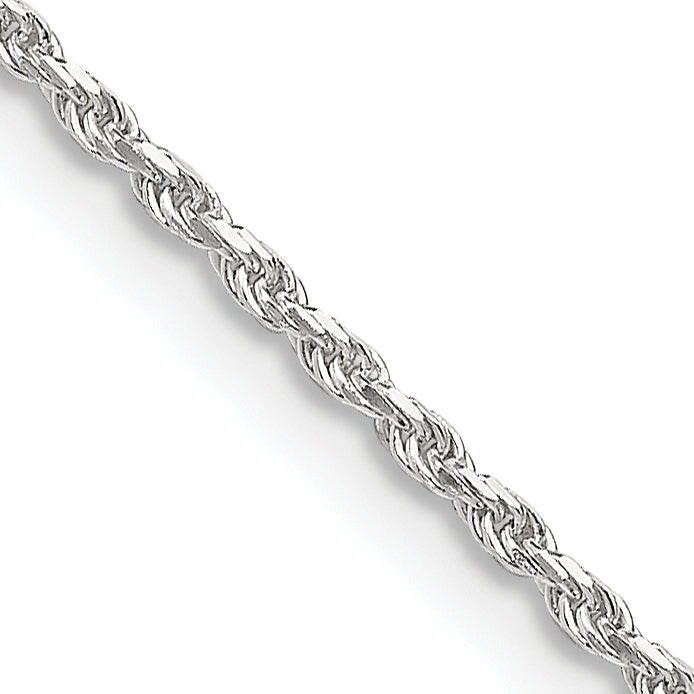 Sterling Silver 1.5mm Diamond-Cut Rope Chain w/ ext.