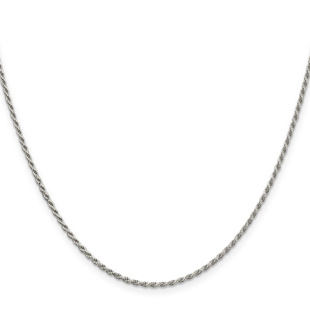 Sterling Silver 1.7mm Diamond-Cut Rope Chain Anklet