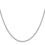 Sterling Silver 1.7mm Diamond-Cut Rope Chain Anklet