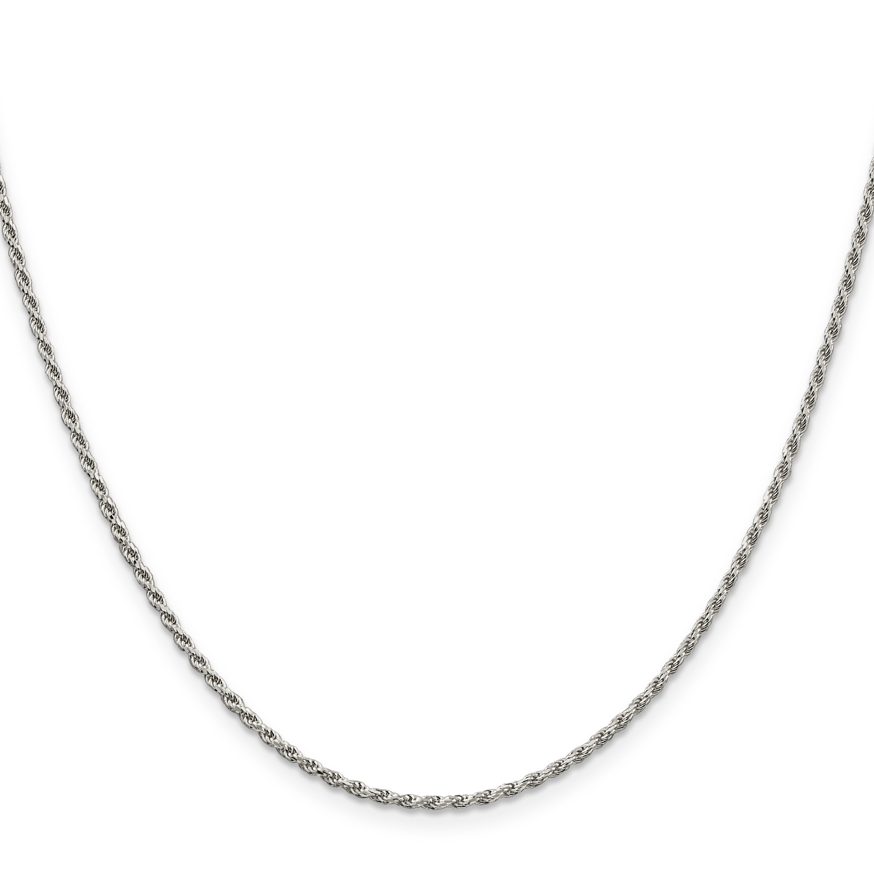 Sterling Silver 1.7mm Diamond-Cut Rope Chain With Extension Secondary image