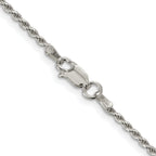 Sterling Silver 1.7mm Diamond-Cut Rope Chain Anklet