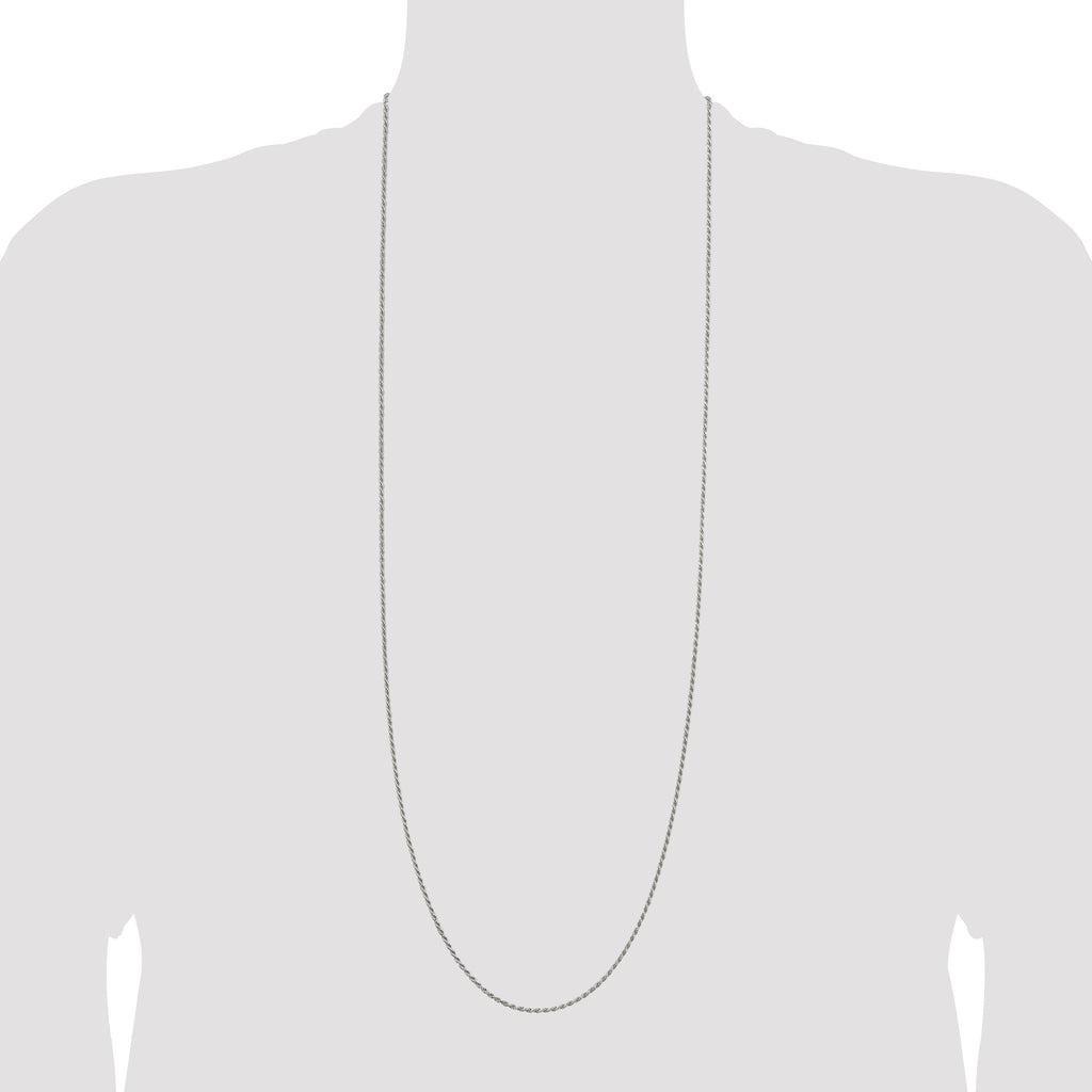 Sterling Silver 1.7mm Diamond-Cut Rope Chain Anklet