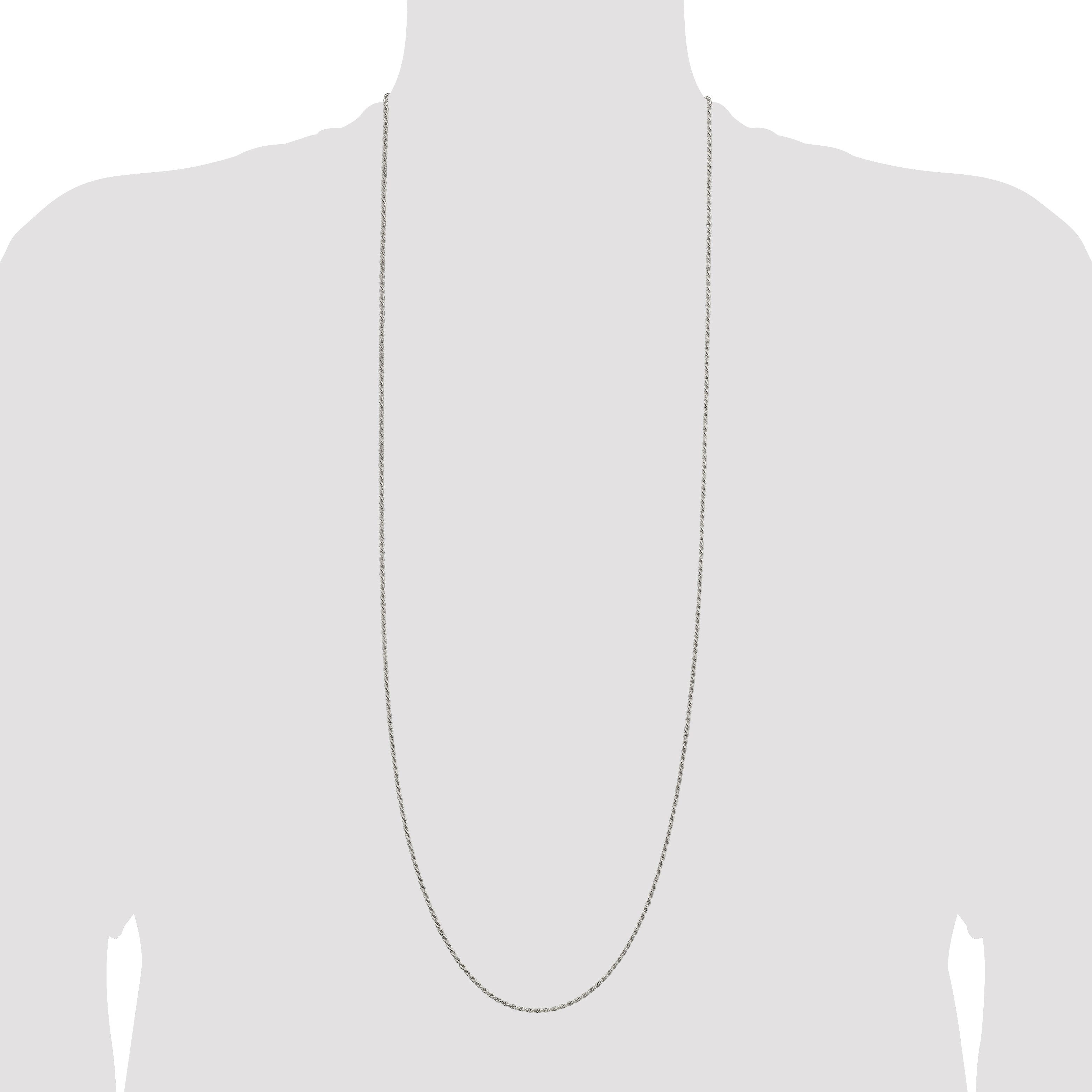 Sterling Silver 1.7mm Diamond-Cut Rope Chain Anklet