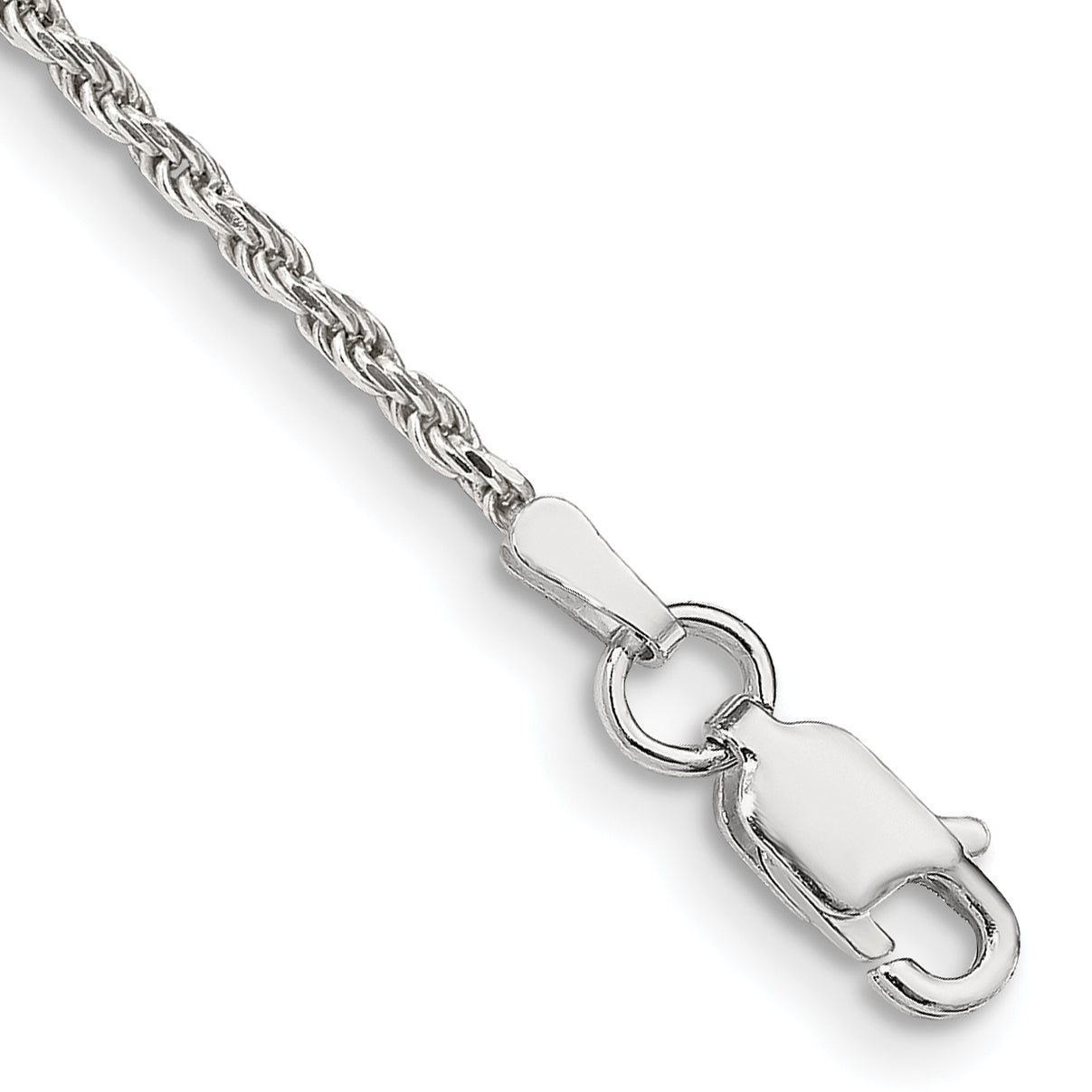 Sterling Silver 1.7mm Diamond-Cut Rope Chain Anklet Main image