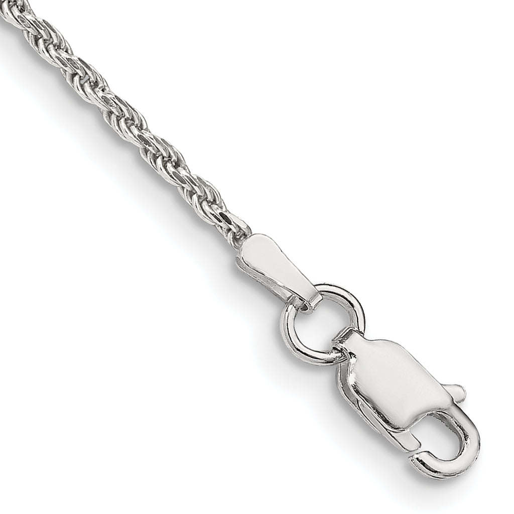 Sterling Silver 1.7mm Diamond-Cut Rope Chain Anklet