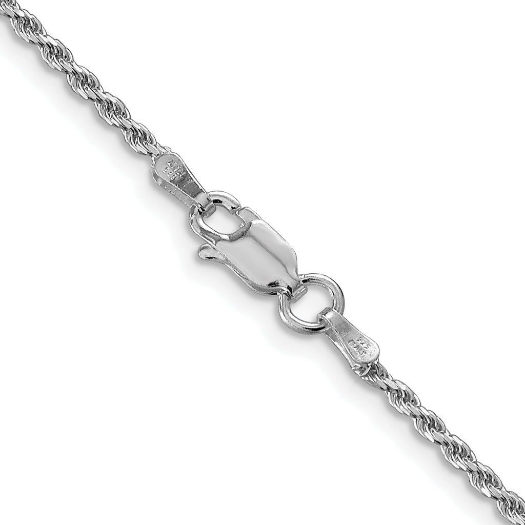 Sterling Silver Rhodium-plated 1.7mm Diamond-Cut Rope Chain