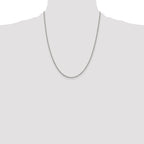 Sterling Silver Rhodium-plated 1.7mm Diamond-Cut Rope Chain w/ ext.