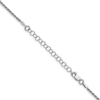 Sterling Silver Rhodium-plated 1.7mm Diamond-Cut Rope Chain w/ ext.