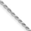 Sterling Silver Rhodium-plated 1.7mm Diamond-Cut Rope Chain w/ ext.