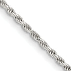 Sterling Silver 1.7mm Diamond-Cut Rope Chain w/ ext.