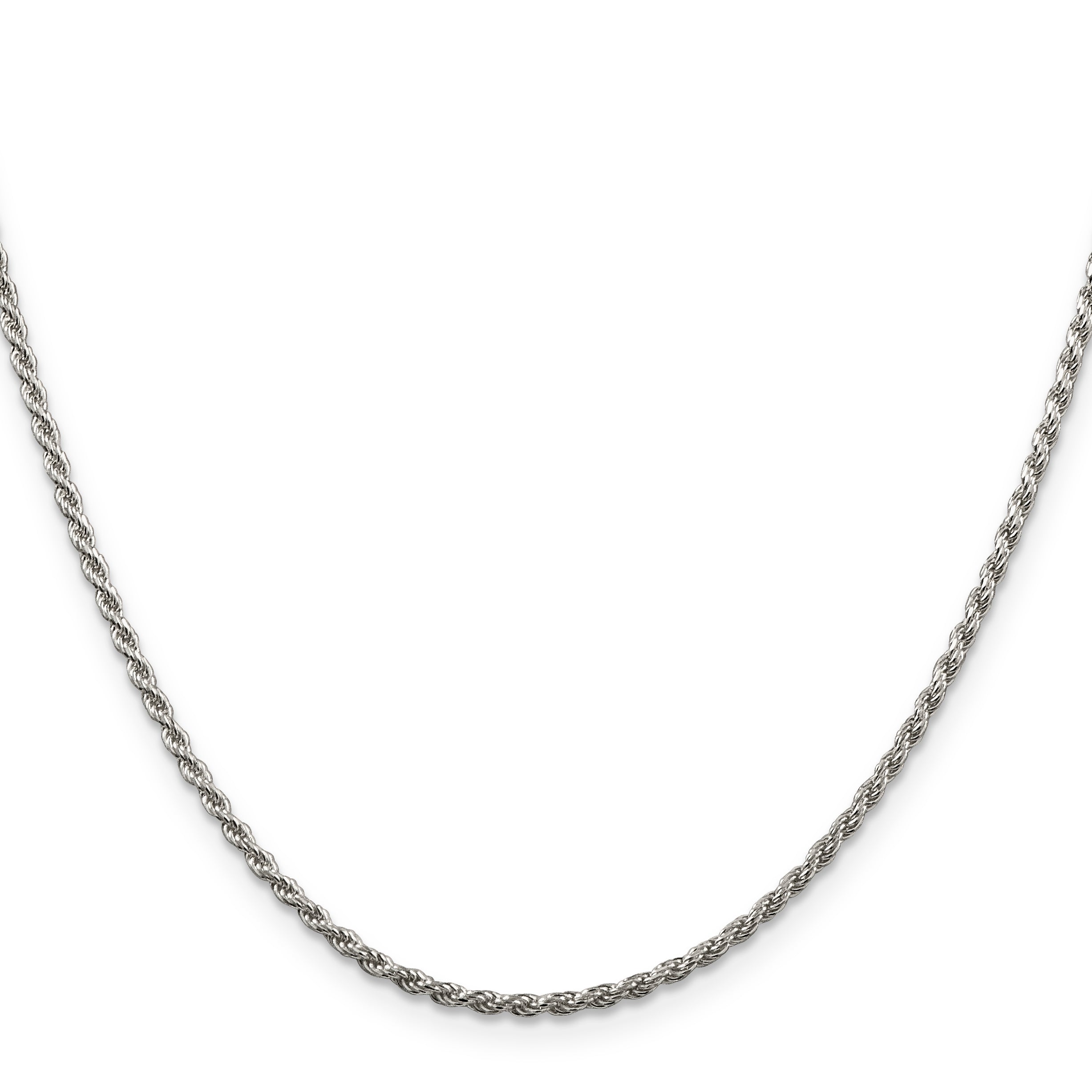 Sterling Silver 1.85mm Diamond-Cut Rope Chain Anklet