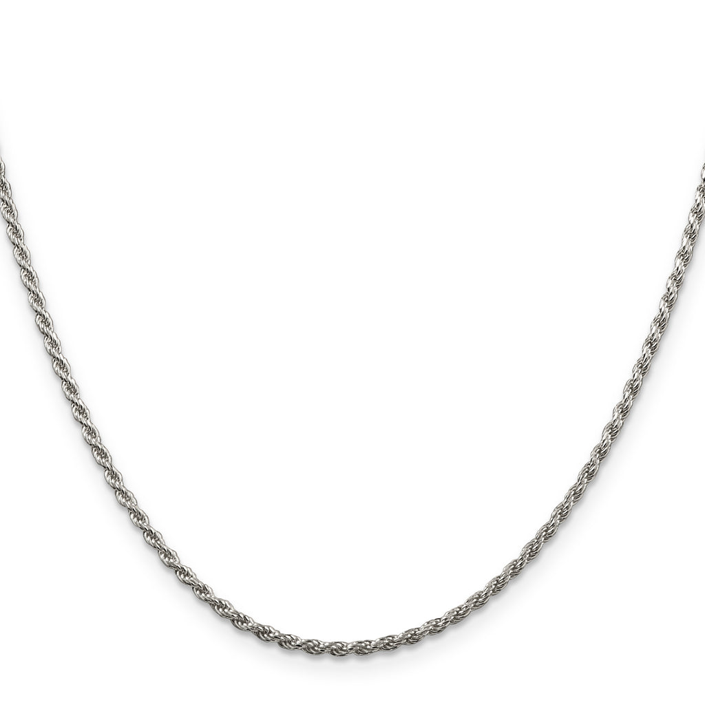Sterling Silver 1.85mm Diamond-Cut Rope Chain w/ ext.