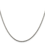 Sterling Silver 1.85mm Diamond-Cut Rope Chain w/ ext.