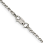 Sterling Silver 1.85mm Diamond-Cut Rope Chain Anklet