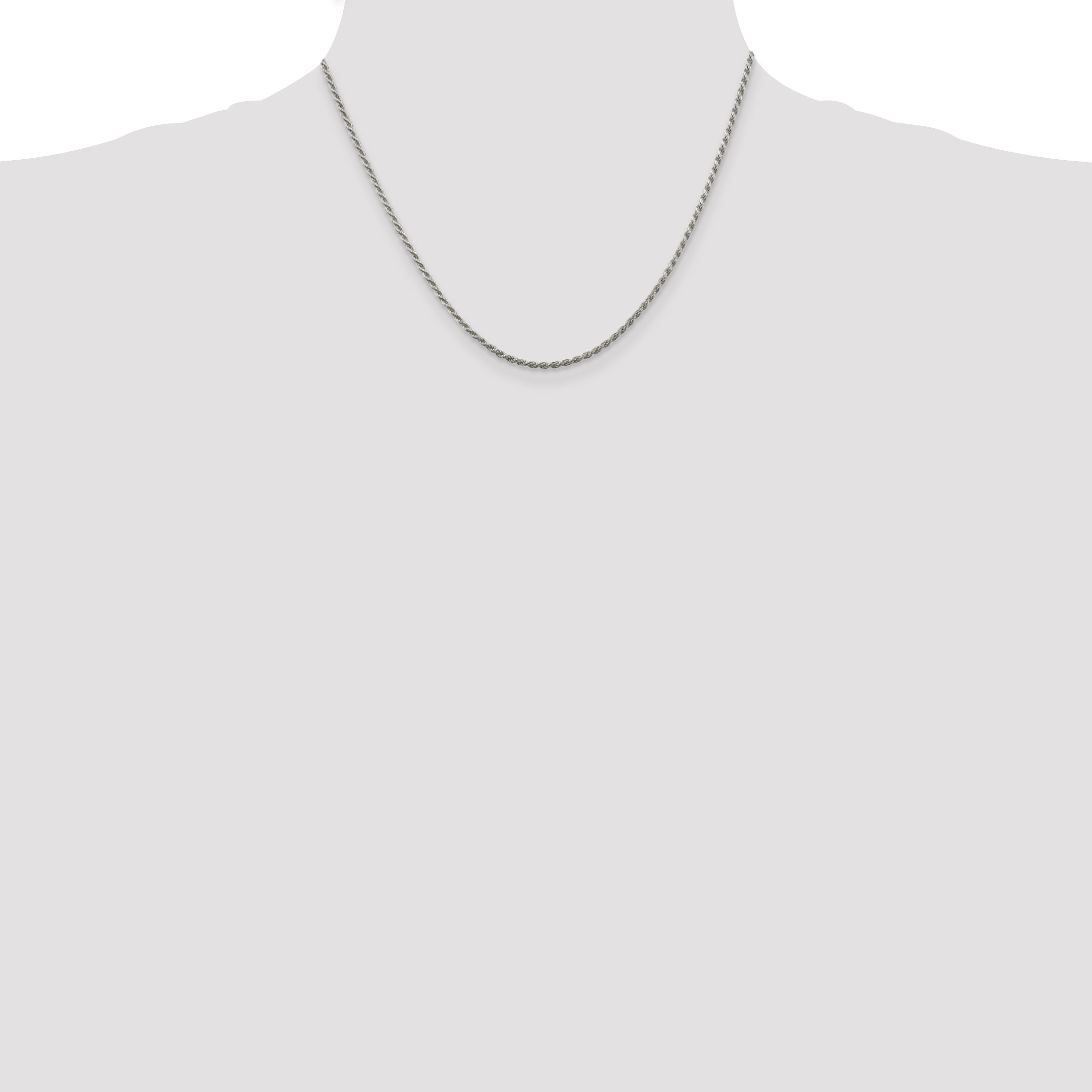 Sterling Silver 1.85mm Diamond-Cut Rope Chain w/ ext.