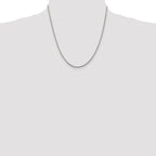 Sterling Silver 1.85mm Diamond-Cut Rope Chain Anklet