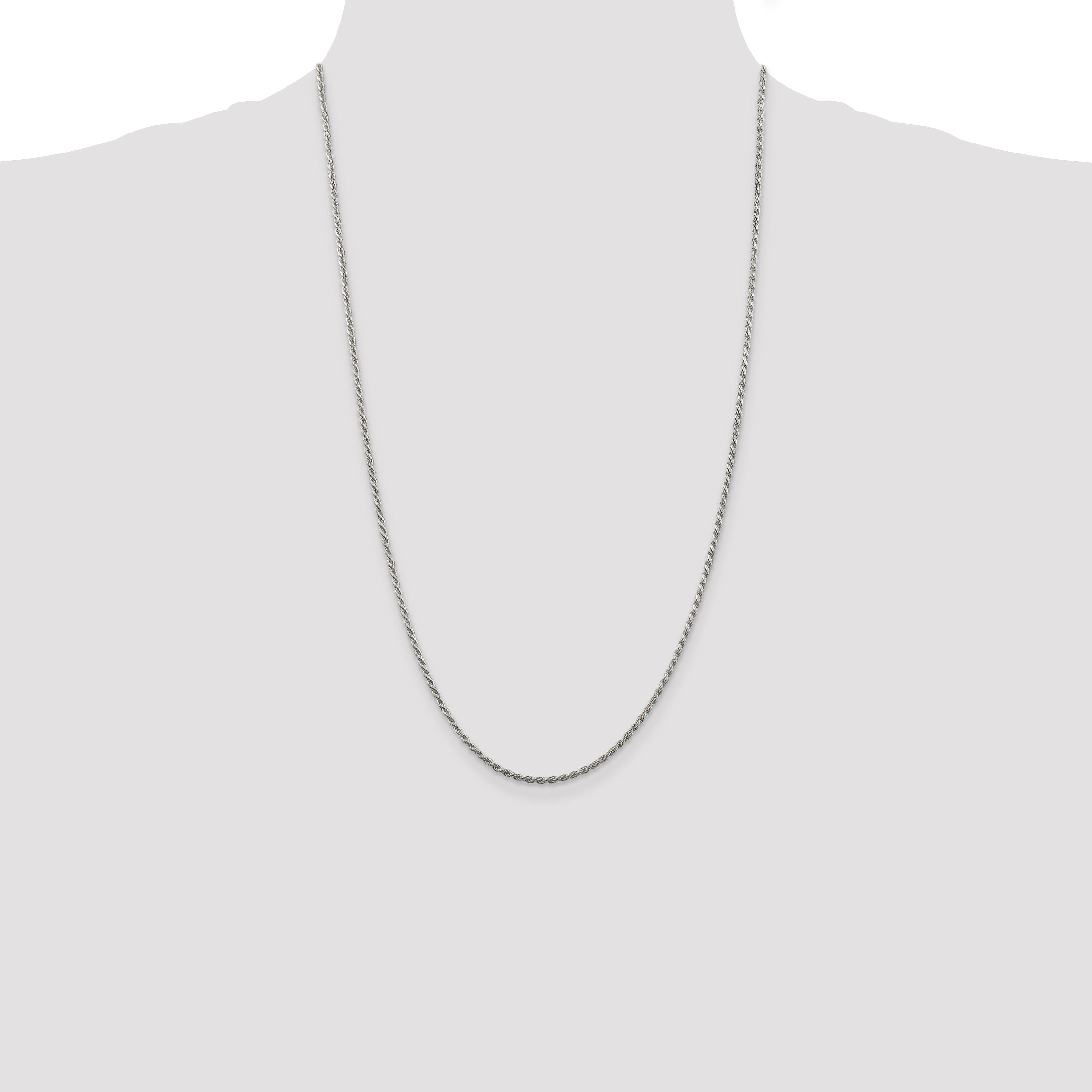 Sterling Silver 1.85mm Diamond-Cut Rope Chain Anklet