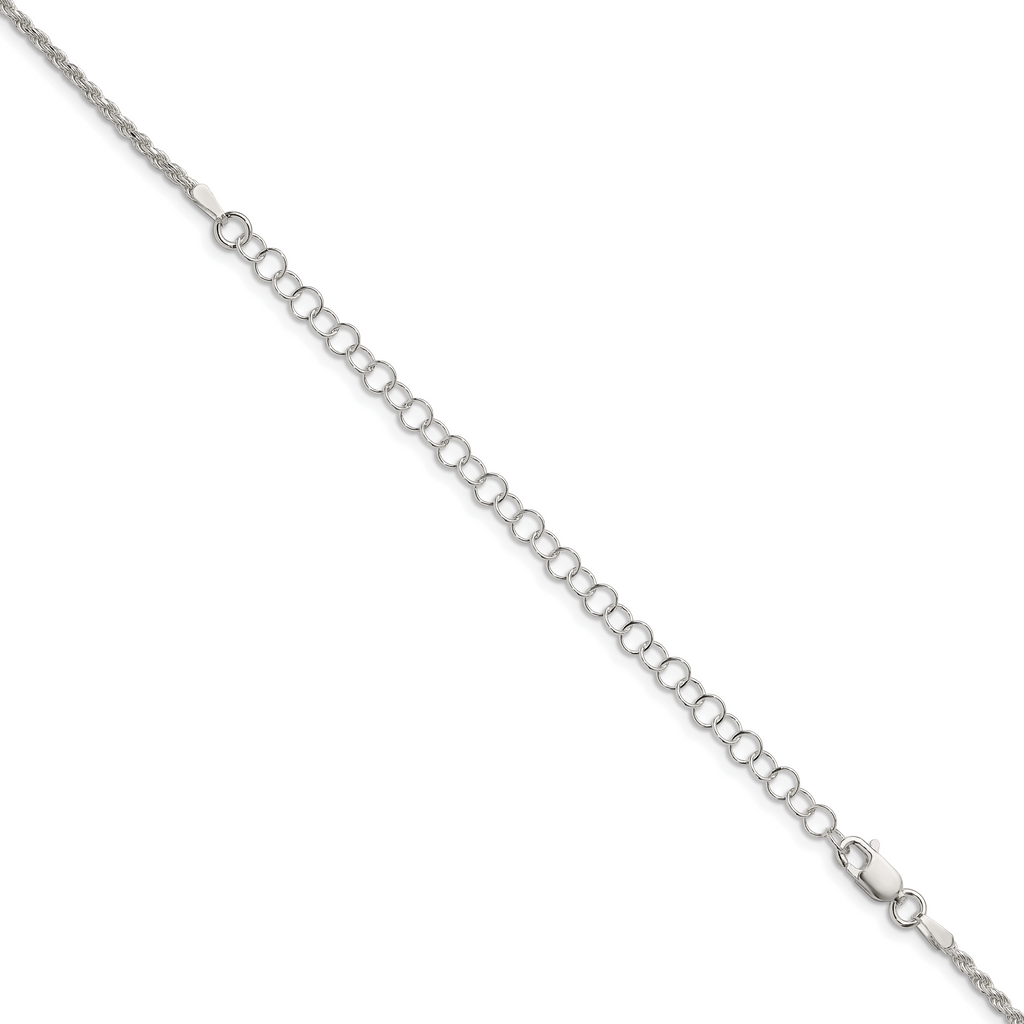 Sterling Silver 1.85mm Diamond-Cut Rope Chain w/ ext.