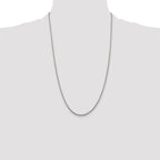 Sterling Silver Rhodium-plated 1.85mm Diamond-Cut Rope Chain Anklet