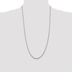 Sterling Silver Rhodium-plated 1.85mm Diamond-Cut Rope Chain Anklet