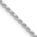 Sterling Silver Rhodium-plated 1.85mm Diamond-Cut Rope Chain Anklet