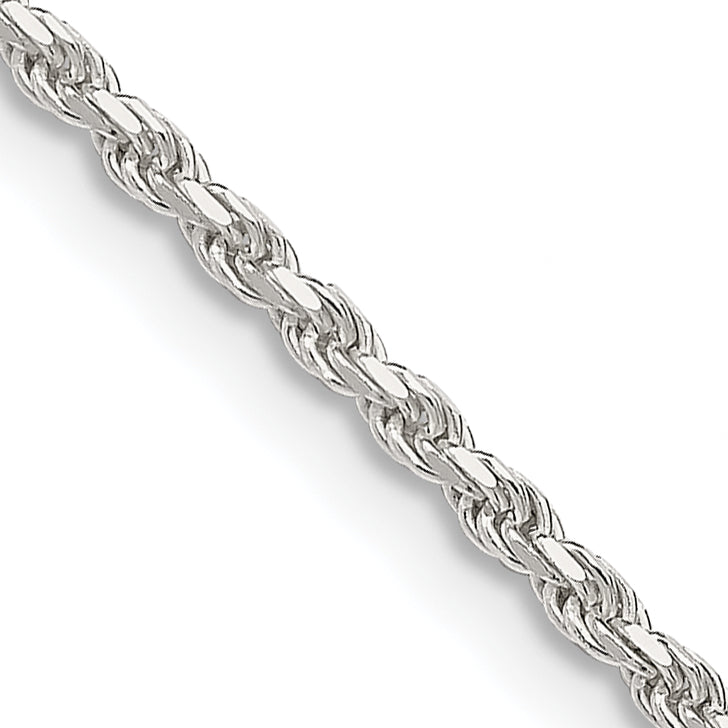Sterling Silver 1.85mm Diamond-Cut Rope Chain w/ ext. Main image