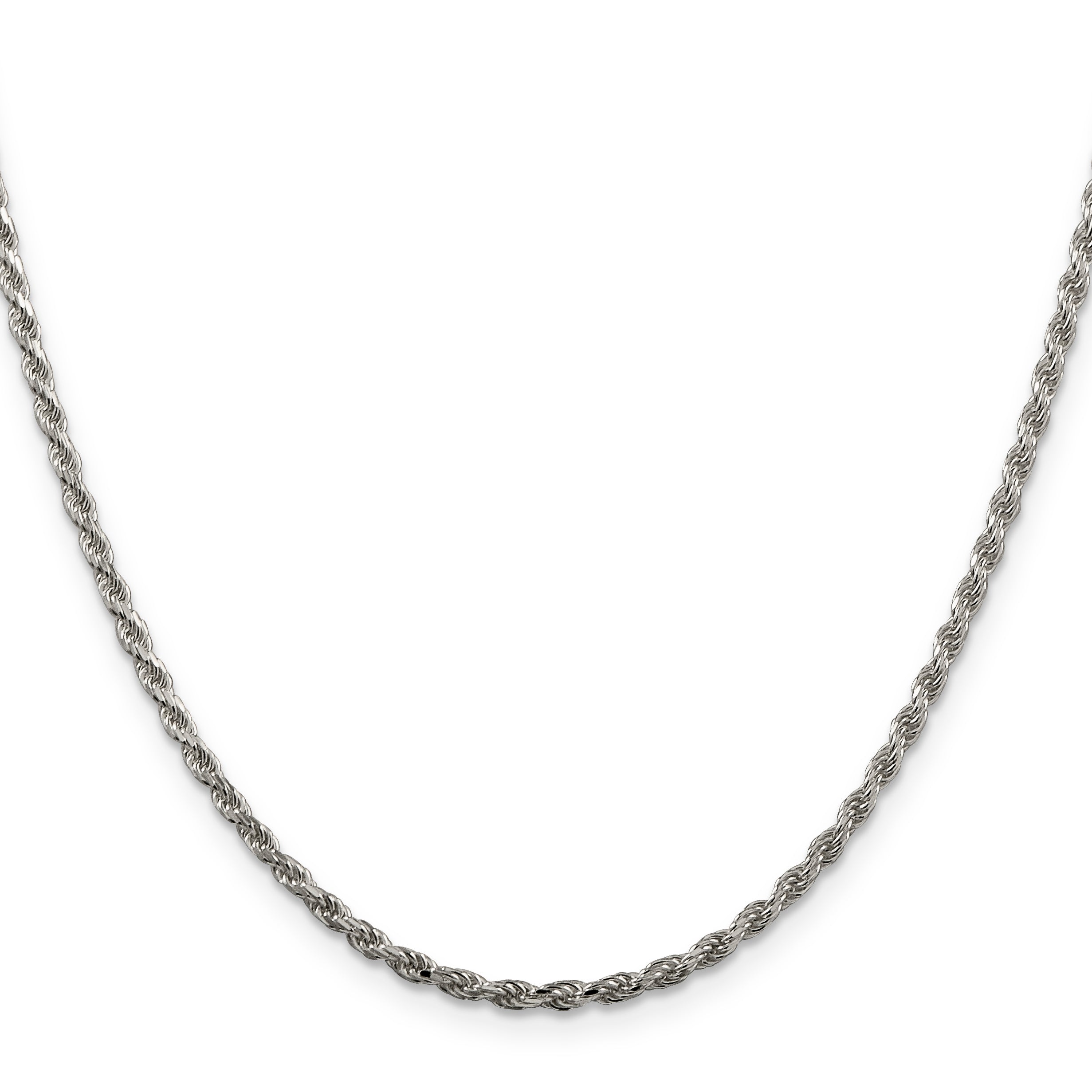 Sterling Silver 2.25mm Diamond-Cut Rope Chain With Extension Secondary image