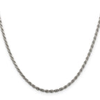 Sterling Silver 2.25mm Diamond-Cut Rope Chain w/ ext.