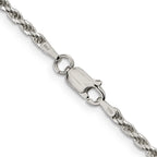 Sterling Silver 2.25mm Diamond-Cut Rope Chain Anklet