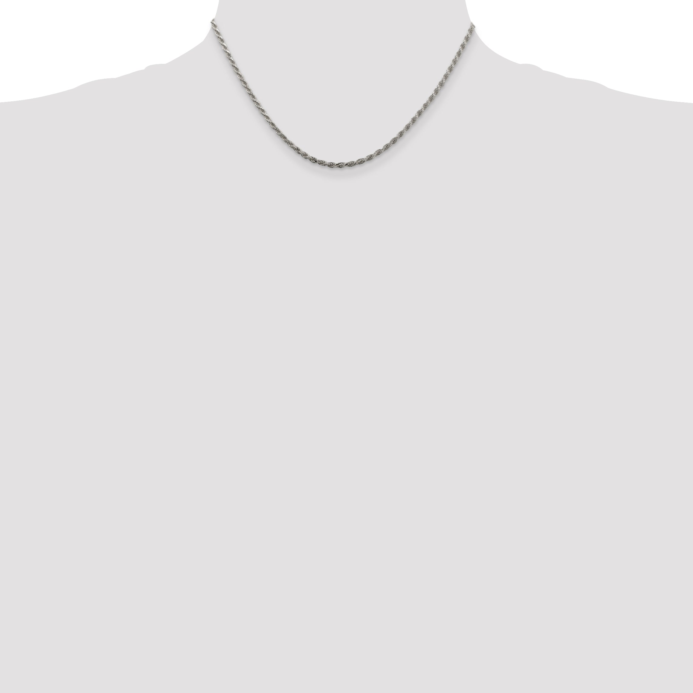 Sterling Silver 2.25mm Diamond-Cut Rope Chain Anklet