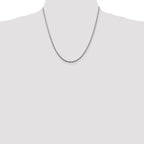 Sterling Silver 2.25mm Diamond-Cut Rope Chain Anklet