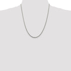 Sterling Silver 2.25mm Diamond-Cut Rope Chain Anklet