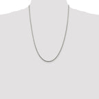 Sterling Silver 2.25mm Diamond-Cut Rope Chain Anklet