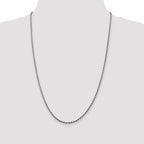 Sterling Silver Rhodium-plated 2.25mm Diamond-Cut Rope Chain